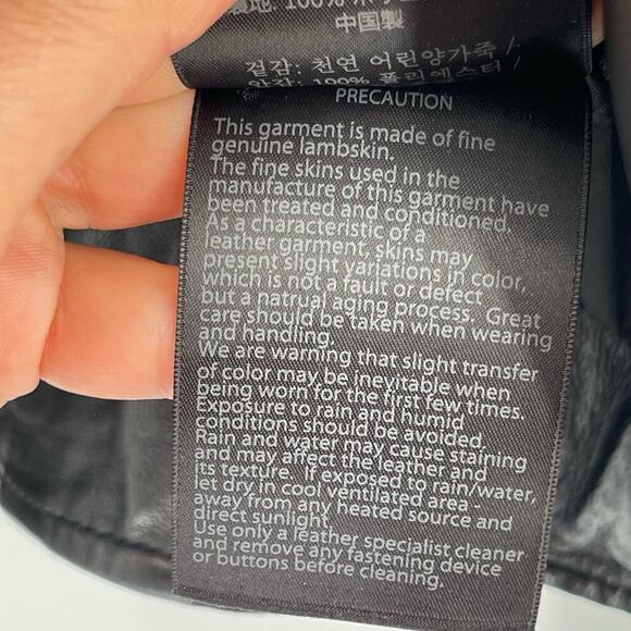 Mackage Black Baya Lamb Leather Biker Moto Motorcycle Jacket size XXS - Picture 10 of 10